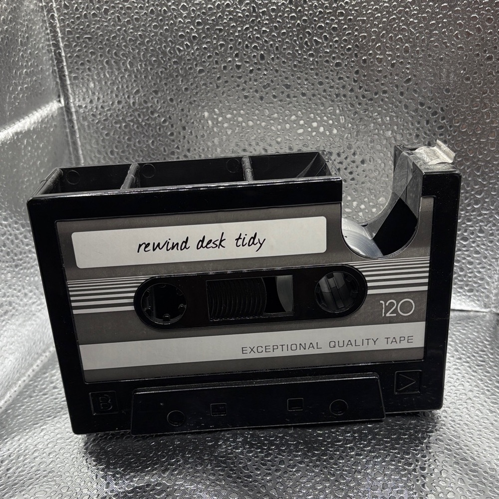 Black and Gray Cassette Tape Desk Tidy